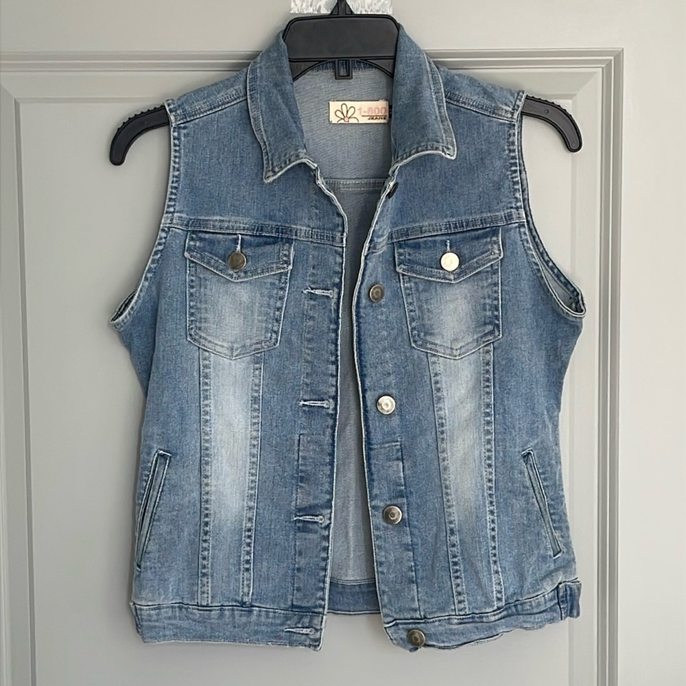 1-800 Jeans Sleeveless Denim Vest